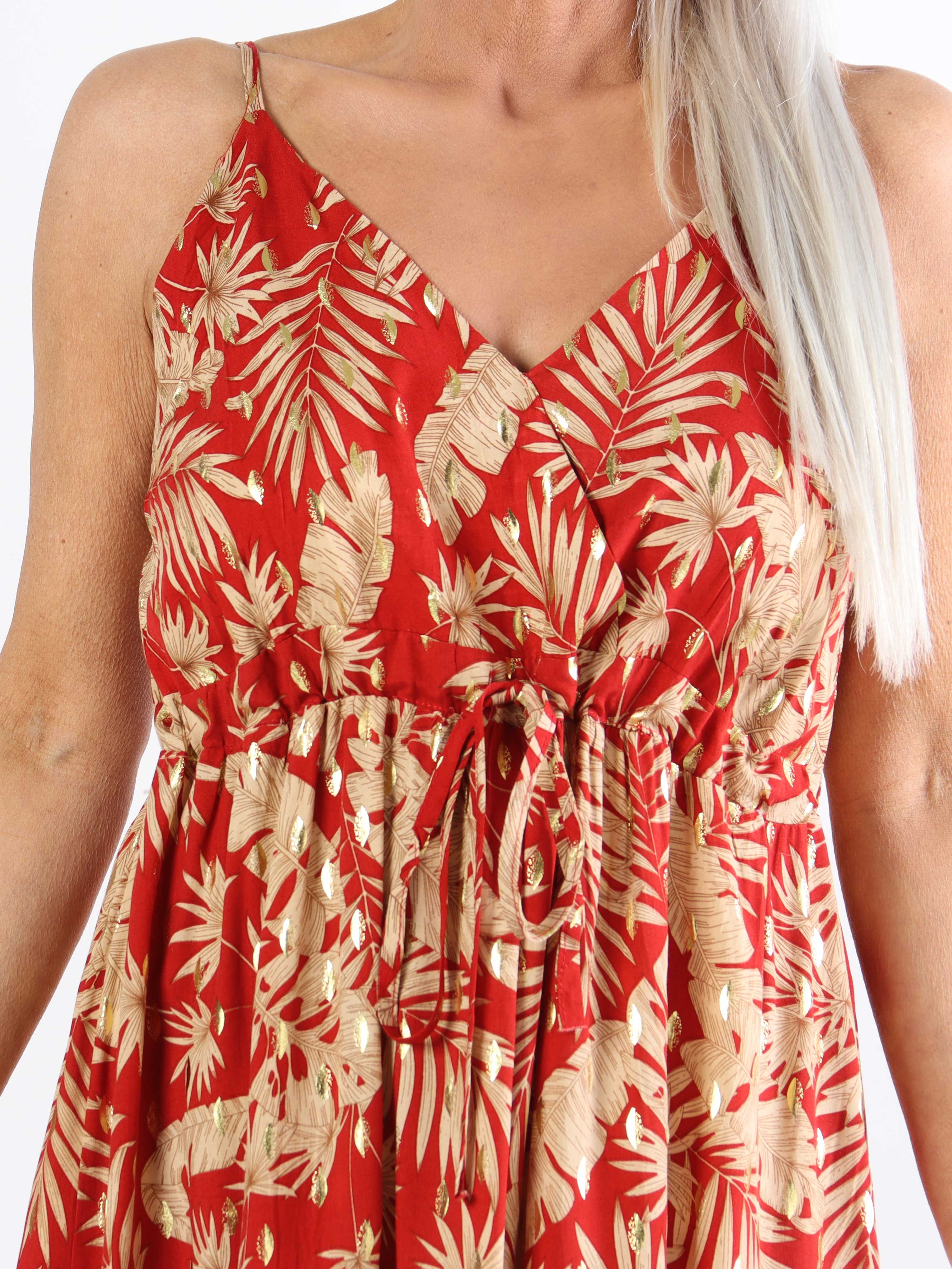 Lucie Palm - Plus size stropkjole i viskose med palmeprint